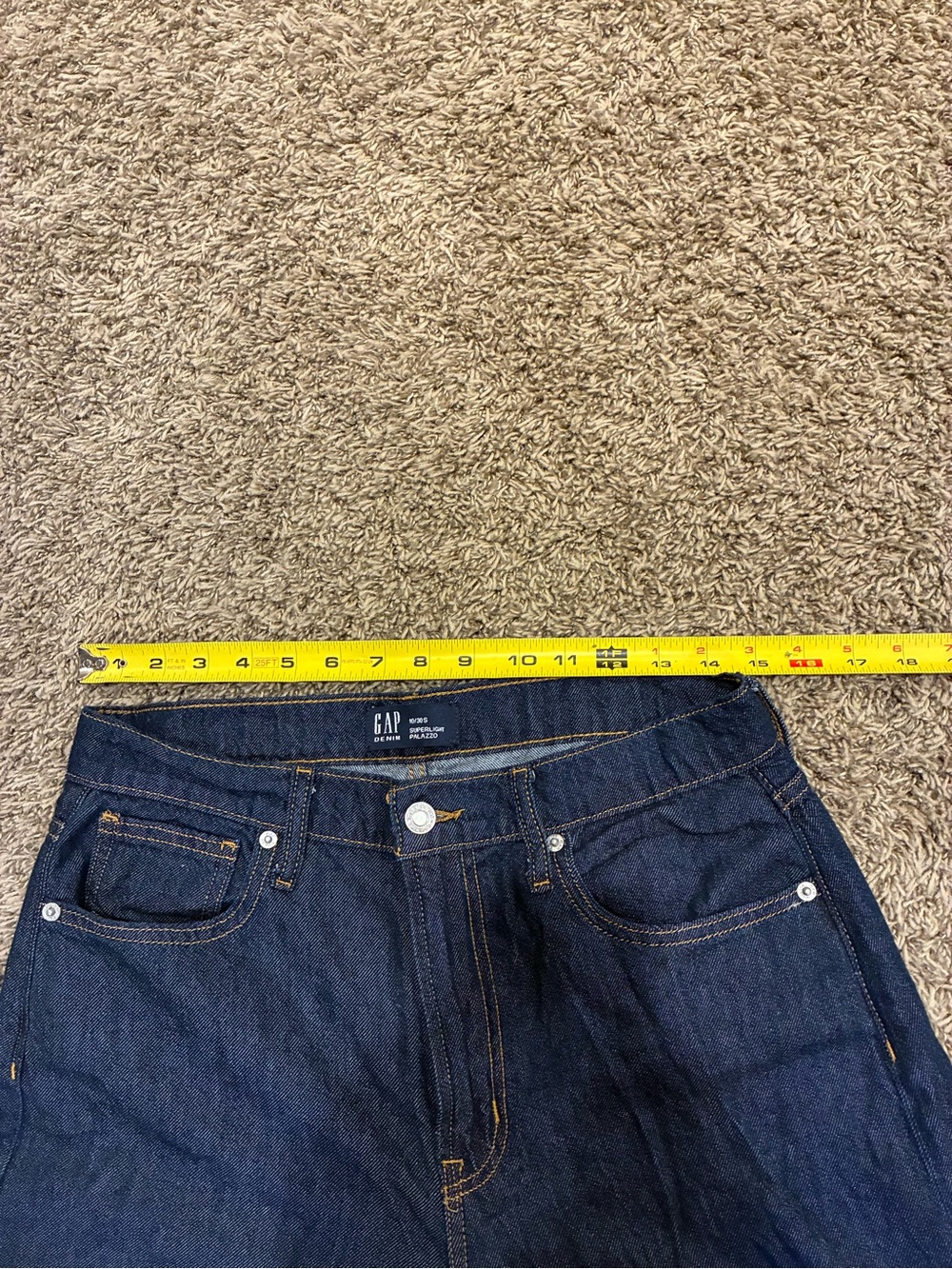 GAP Wide-Leg Dark Blue Denim Jeans Superlight Palazzo - Picture 13 of 16